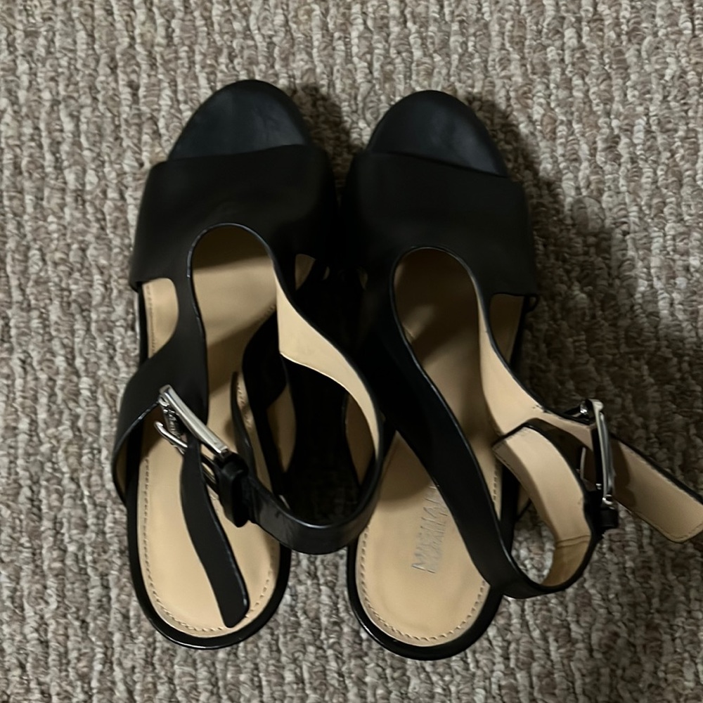 Michael Kors - black tan wedge heels - size 8.5